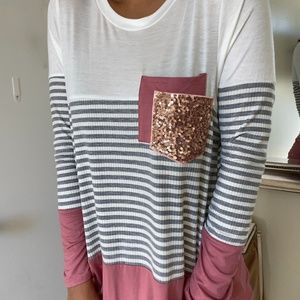 White and pink shirt